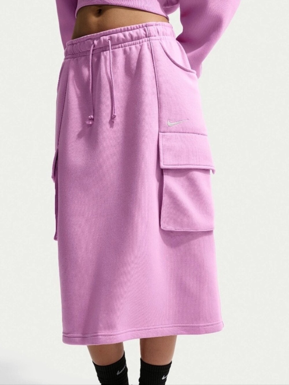 Sz XS Nike Sportswear Phoenix Fleece Cargo Skirt Light Magenta IQ0082-503